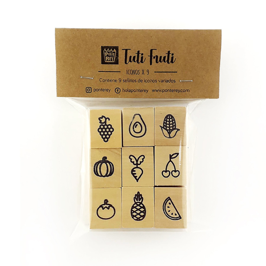 Set de sellos Iconos x 9 Tuti Fruti