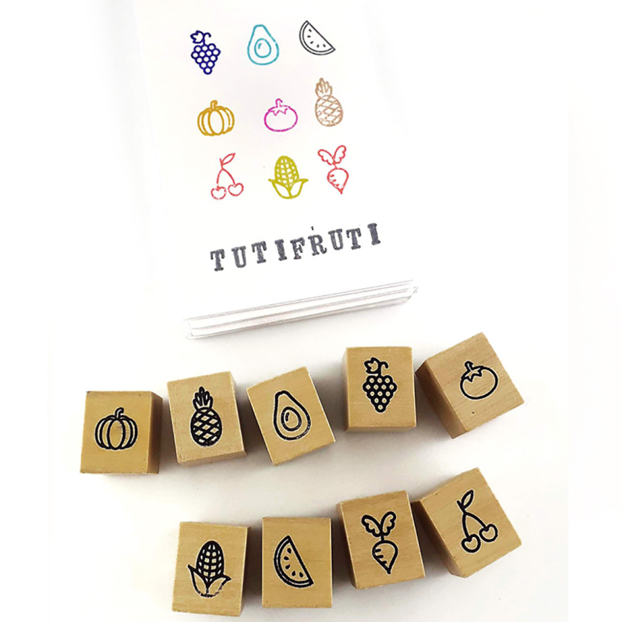 Set de sellos Iconos x 9 Tuti Fruti