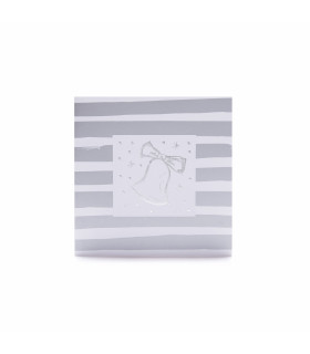 Tarjeta Navideña Stamping Rayas Plateadas