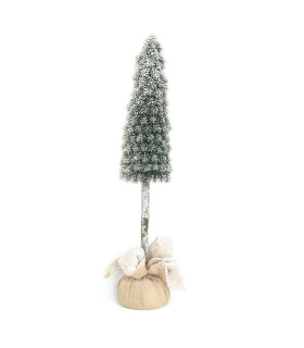 Árbol de Navidad Nevado con Base de Yute 78 cm Alparamis