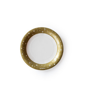 Plato de Polipapel Estrellas Doradas x 6