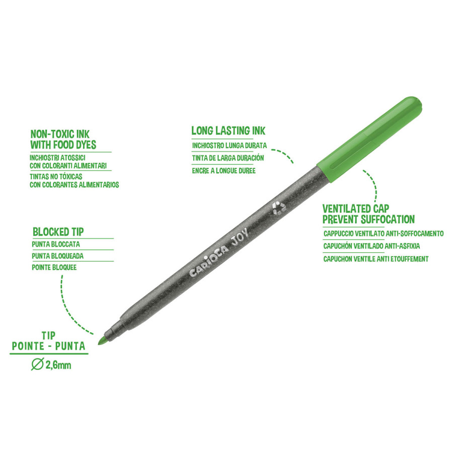 Marcadores de Colores Joy Punta Fina Eco Family Carioca x 12