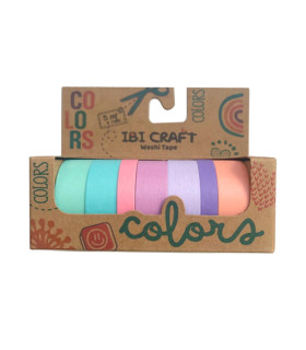Washi Tape Box 7 Rollos de 5 m Pastel Ibicraft