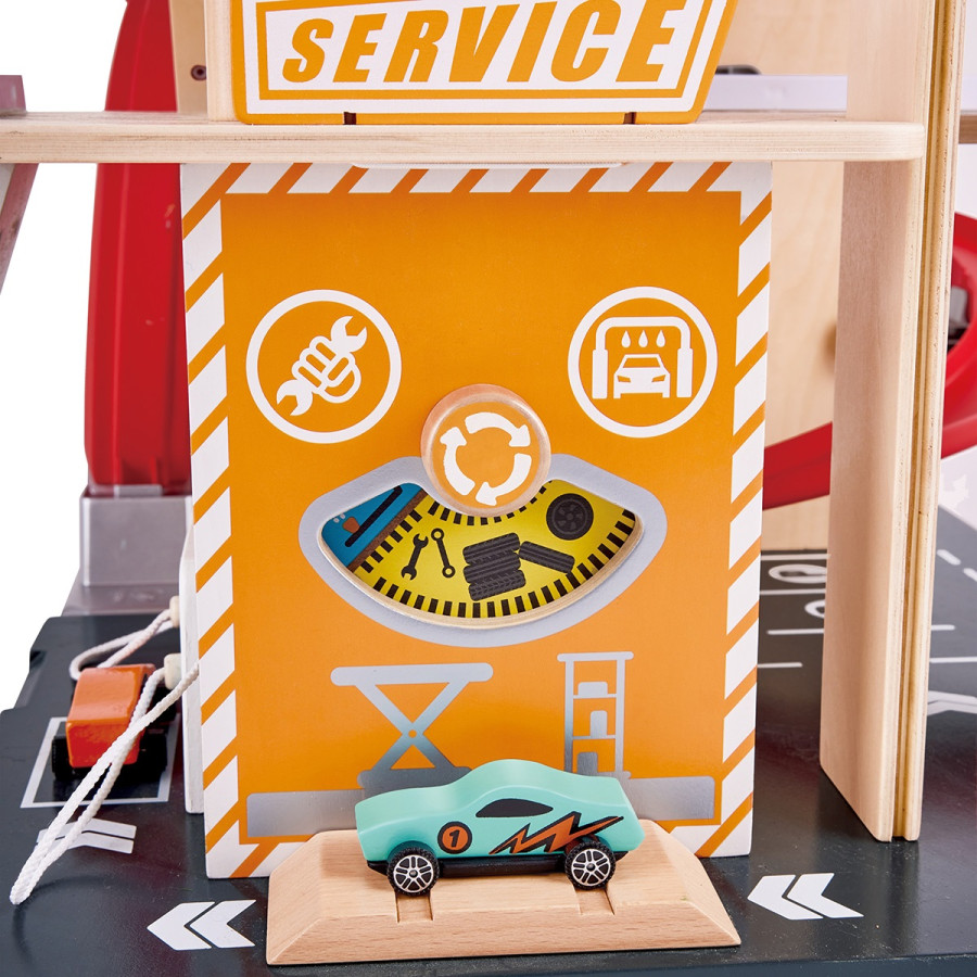 Garaje para Autos de Juguete con Saltos y Piruetas Hape