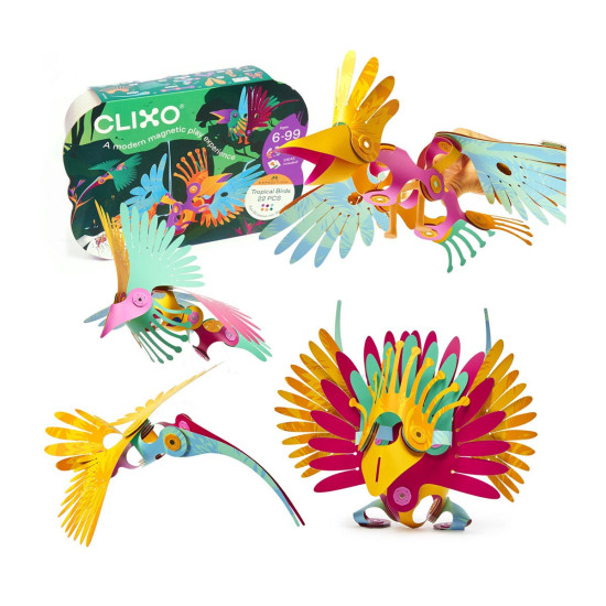 Set Aves Tropicales 22 Piezas Clixo