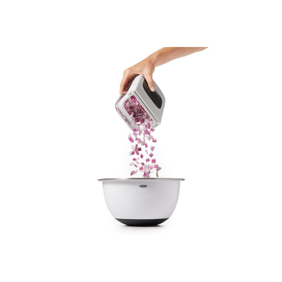 Picador de Verduras con Contenedor Vertidor