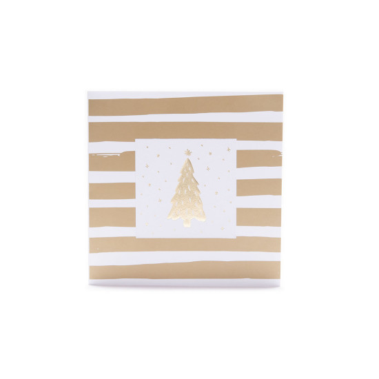 Tarjeta Navideña Stamping Rayas Doradas