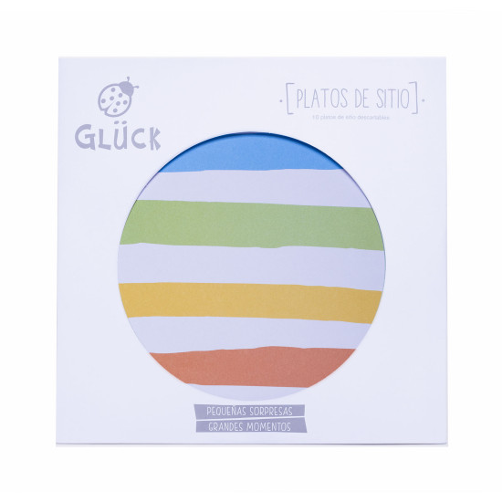 Plato de Sitio Rayas Multicolor 34 cm x 10