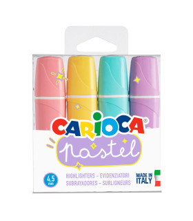 Resaltadores Colores Pastel Carioca x 4