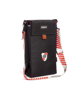 Bolso Matero Chilly con Escudo de River Plate Negro y Rojo
