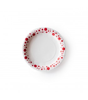 Plato de Polipapel Lunares Rojos x 6