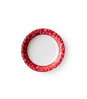 Plato de Polipapel Hojas Rojas x 6