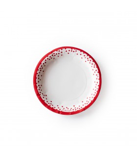 Plato de Polipapel Puntitos Rojos x 6