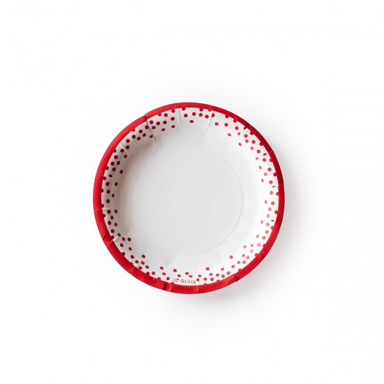 Plato de Polipapel Puntitos Rojos x 6