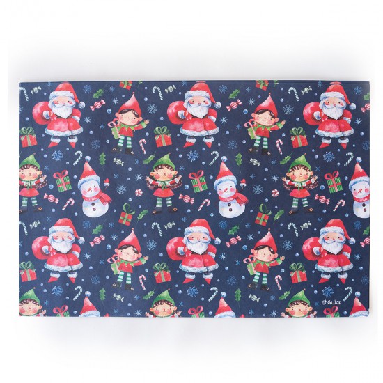 Individuales Bosque Encantado Papá Noel Azul x 30